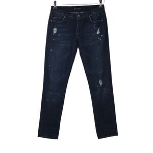 Fidelity‎ Denim Skinny Jeans Womens 26 Dark Wash Destruct Cotton Distressed